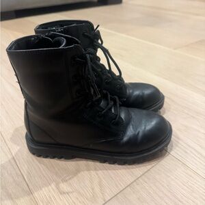 Girls Black Combat Boots